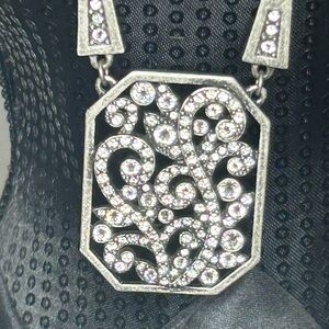 Elegant oxidized Silver Pendant Necklace